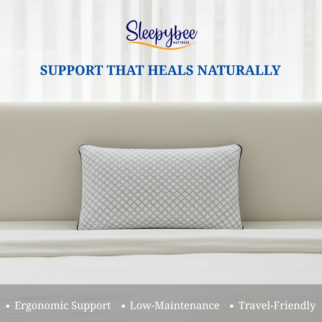 SLEEPYBEE Memory Inner Pillow – Blue Line Cloth Edition (Premium Support & Comfort) - Image 3