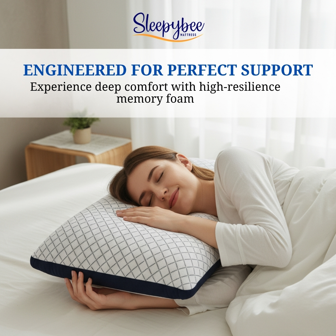 SLEEPYBEE Memory Inner Pillow – Blue Line Cloth Edition (Premium Support & Comfort) - Image 6